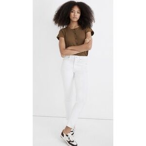 NWT Madewell Stovepipe White Straight Leg Skinny Jeans
